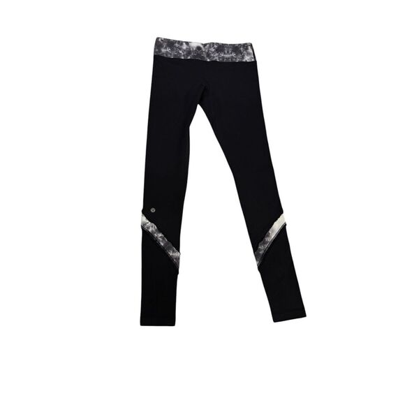 lululemon athletica Pants - Lululemon Yogi‎ Dance Pant Black/Black Roses Size 8  Stretch Breathable